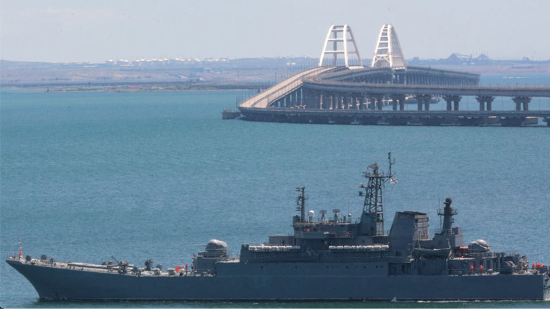Russian Warship Damaged in Ukrainian Strike on Crimea